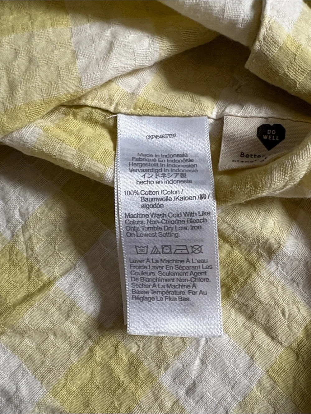 Madewell Yellow and White Checkered 100% Cotton Tank Top - Picture 4 of 4